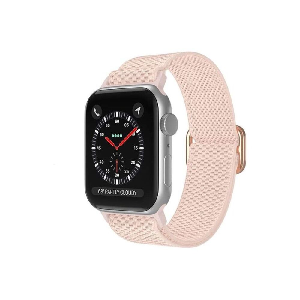 Stretchy Nylon Solo Loop Watch Band for Apple Watch 42/44/45mm Pink